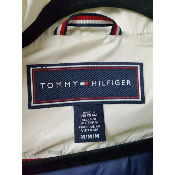 Tommy Hilfiger Women's Ivory Off-White Quilted Front Zip Lined Vest Size Medium - Picture 5 of 10